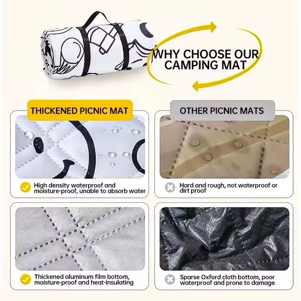 Waterproof Outdoor Camping Picnic Mat With Aluminum Film Base 2