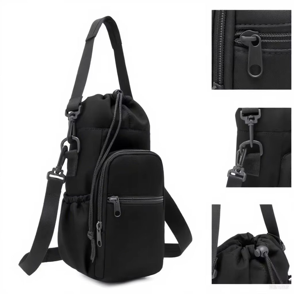 Portable Insulated Water Bottle Bag With Adjustable Strap And Phone Pocket 1