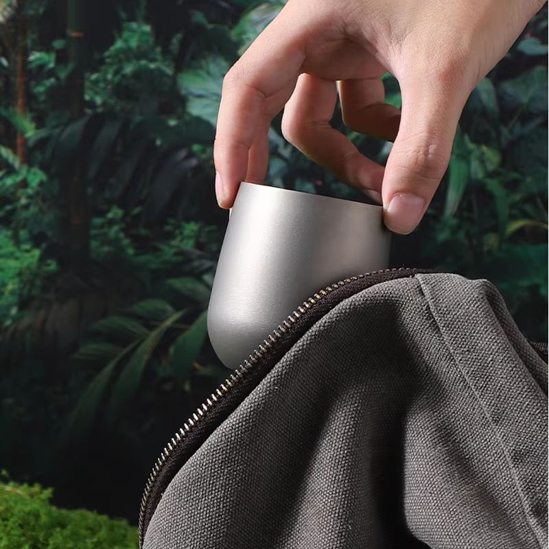 Titanium Double Wall Insulated Camping Drink Cup Outdoor Water Mug 3