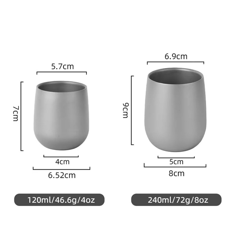 Titanium Double Wall Insulated Camping Drink Cup Outdoor Water Mug 5