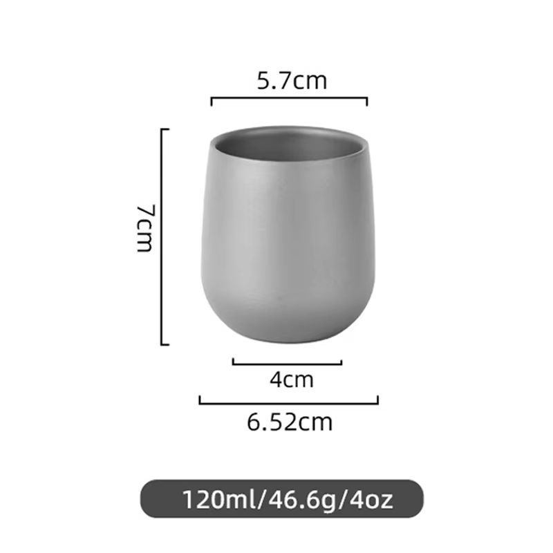 Titanium Double Wall Insulated Camping Drink Cup Outdoor Water Mug 6