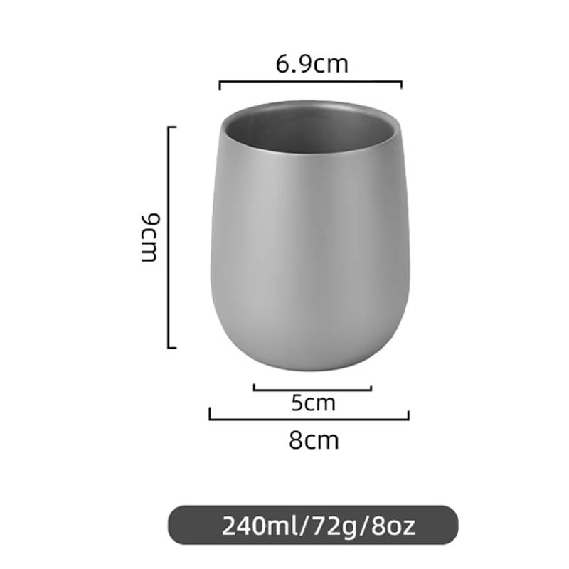 Titanium Double Wall Insulated Camping Drink Cup Outdoor Water Mug 7