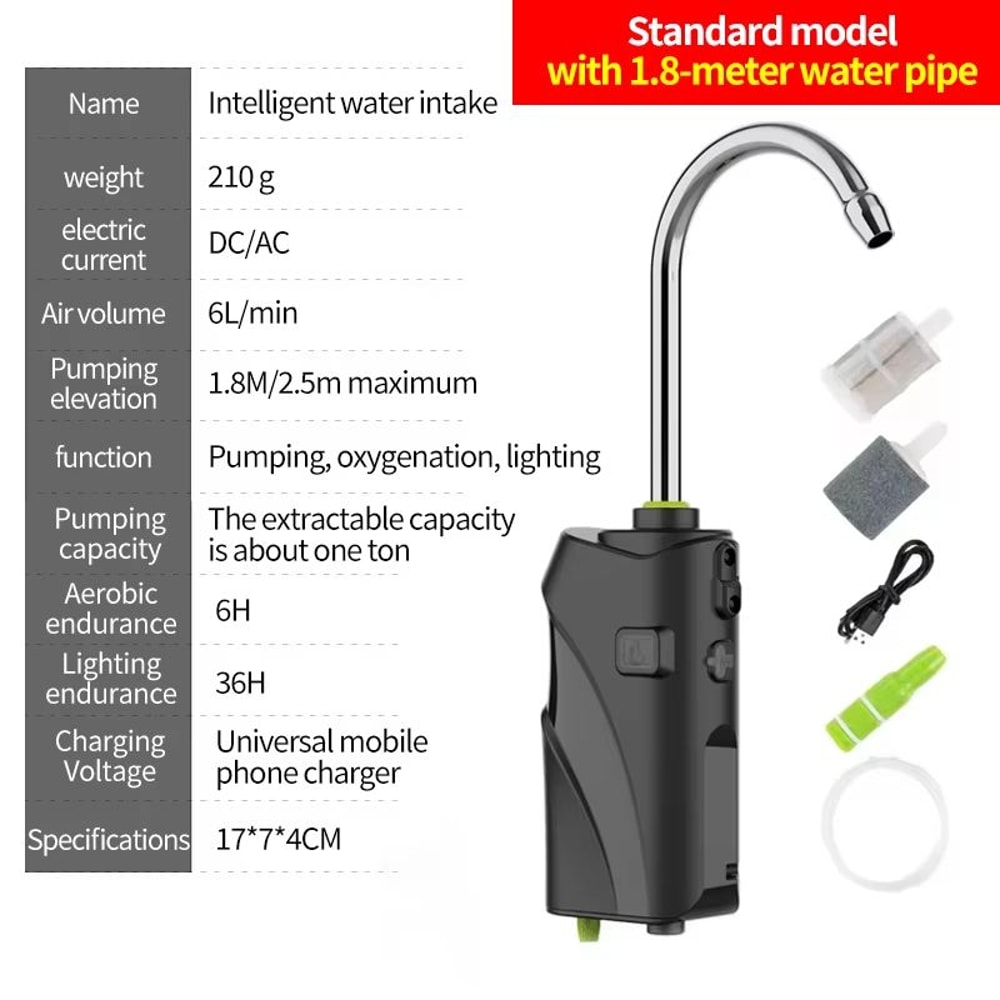 Outdoor USB Portable Fishing Oxygen Pump With Intelligent Sensor And LED Light 5