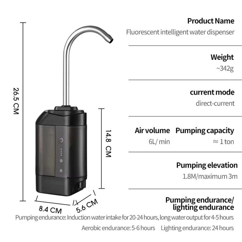 Outdoor USB Portable Fishing Oxygen Pump With Intelligent Sensor And LED Light 4