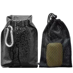 outdoor portable waterproof & leakproof soap bar travel case with quick-dry pouch