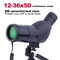 1236x50 Zoom Spotting Scope Monocular With BAK4 Prism Waterproof And AntiFog Outdoor Telescope 1