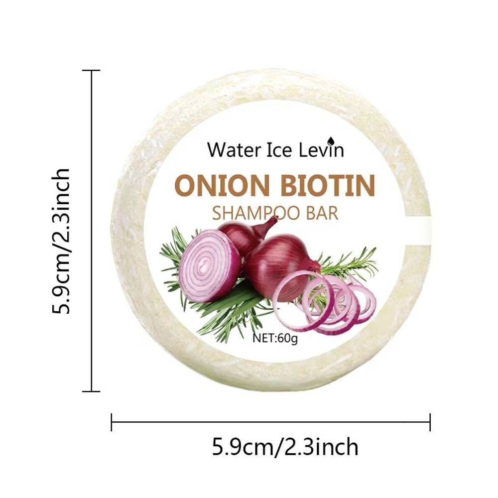 HerbaBoost Onion Biotin Shampoo Soap 212 Oz Moisturizing Smoothing Rosemary Extract Hair Bar 2