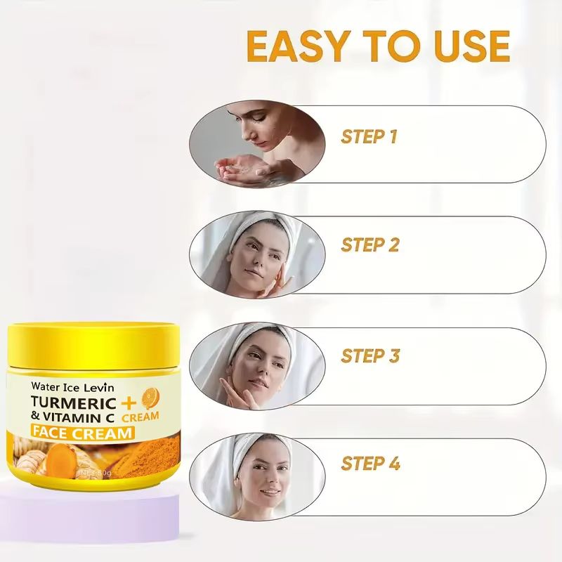 Turmeric Vitamin C AntiAging Moisturizing Cream Collagen Hyaluronic Acid Skin Care 5