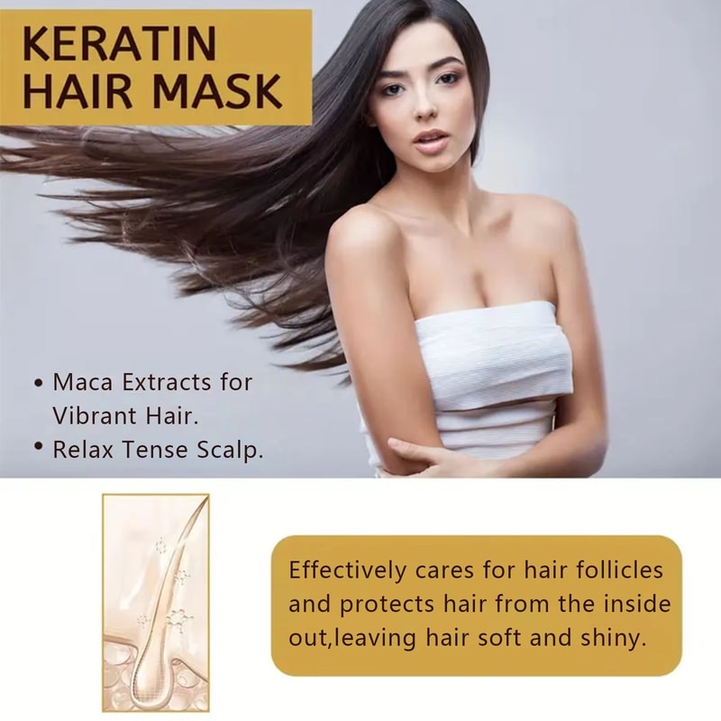 Magical Keratin Hair Mask 5 Second Deep Repair For Damaged Frizzy Hair With Shine Moisture 3