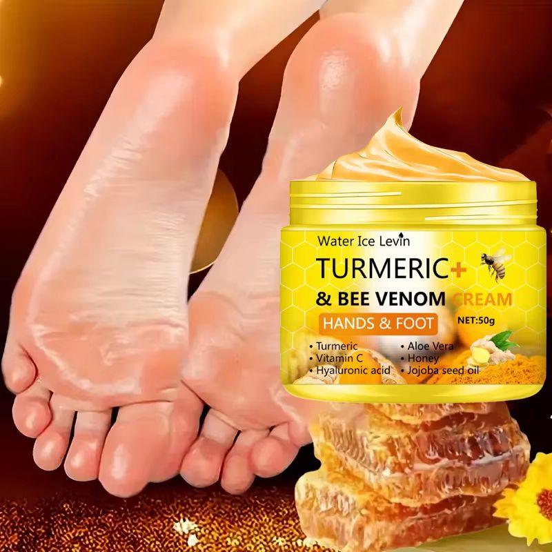 Turmeric Bee Venom AntiDrying Crack Foot Hand Repair Cream Deep Moisture Skin Renewal 0