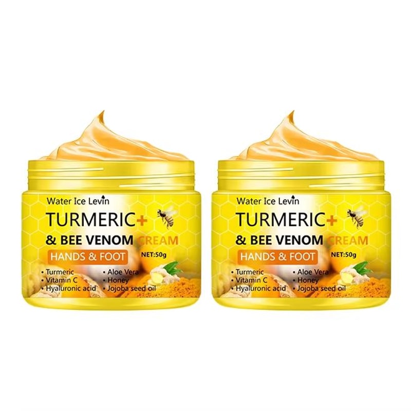Turmeric Bee Venom AntiDrying Crack Foot Hand Repair Cream Deep Moisture Skin Renewal 7