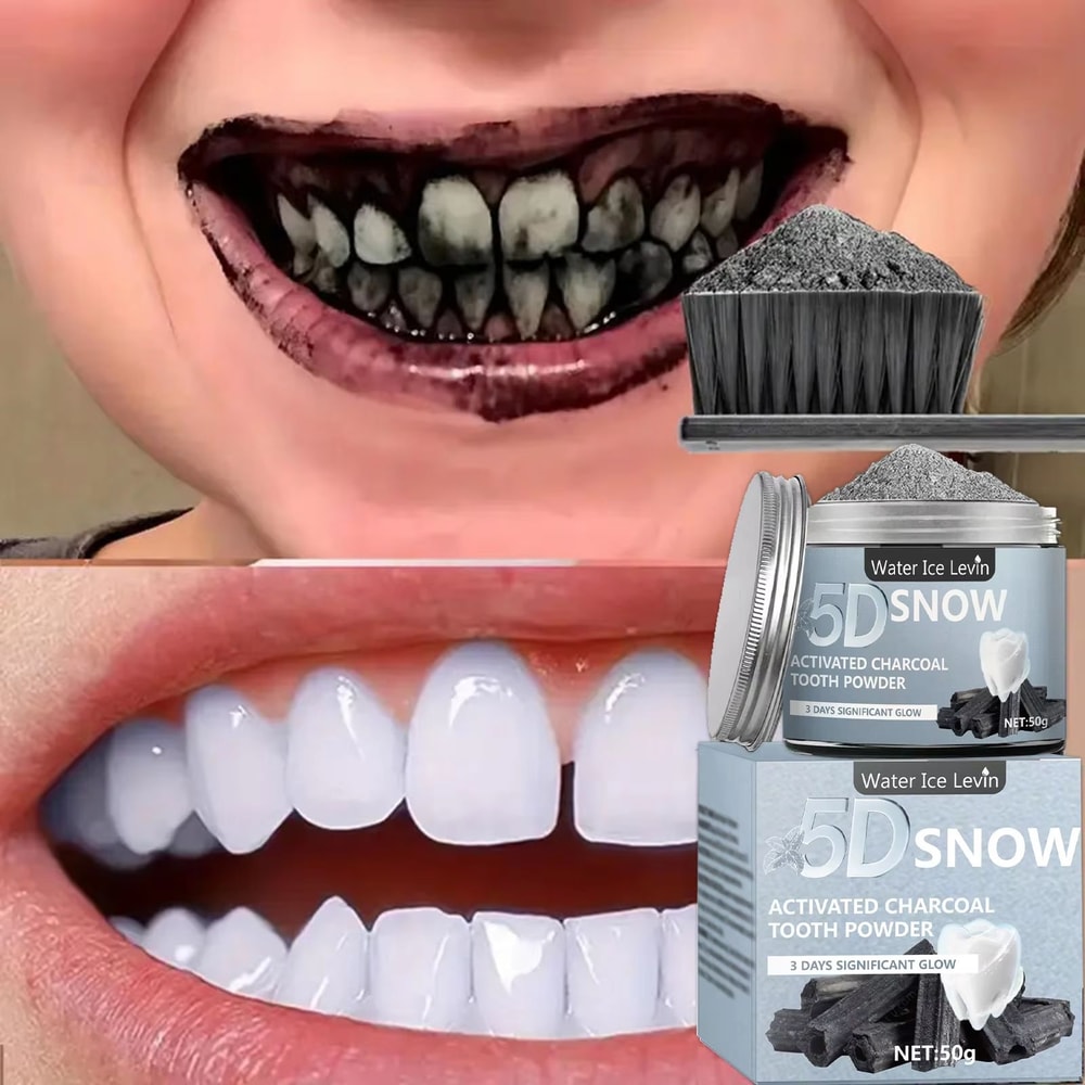 Bamboo Charcoal Teeth Whitening Powder For Natural Stain Removal And Fresh Breath 0