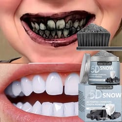 bamboo charcoal teeth whitening powder for natural stain removal and fresh breath