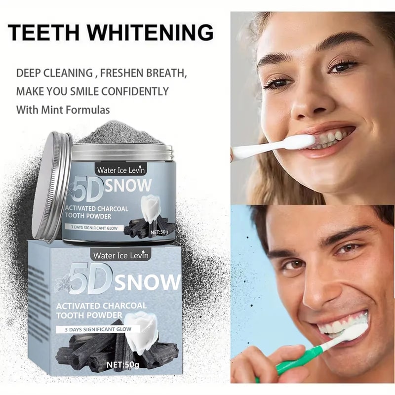 Bamboo Charcoal Teeth Whitening Powder For Natural Stain Removal And Fresh Breath 3