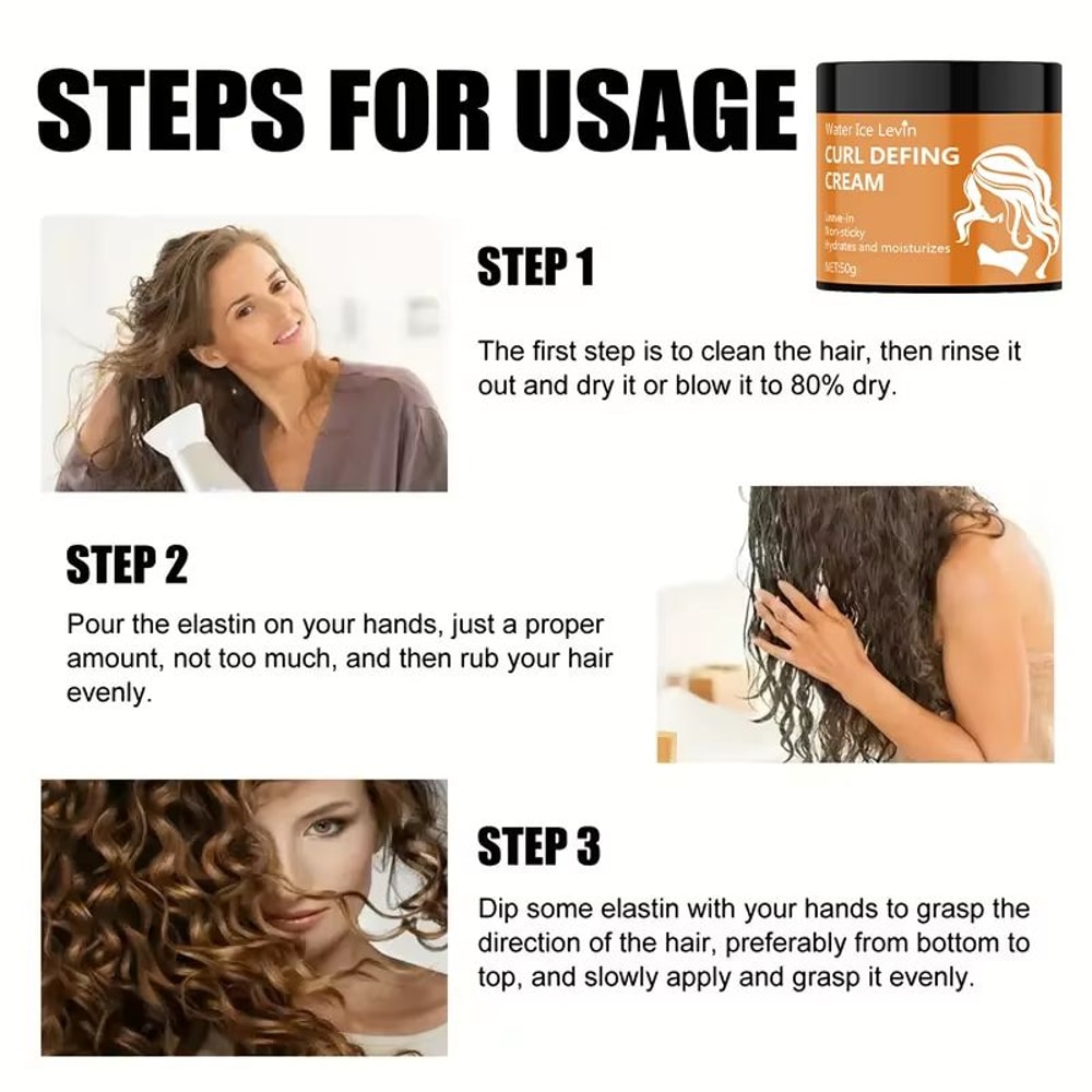 Black Castor Oil Curly Hair Styling Cream For Moisturizing And Defining Curls 5