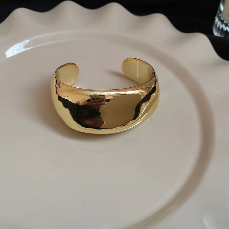 Irregular Geometric Twisted Open Bangle Bracelet For Women 2