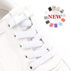 no tie press lock elastic shoelaces – 8mm widened flat laces for sneakers