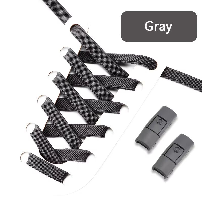 No Tie Press Lock Elastic Shoelaces 8mm Widened Flat Laces For Sneakers 15