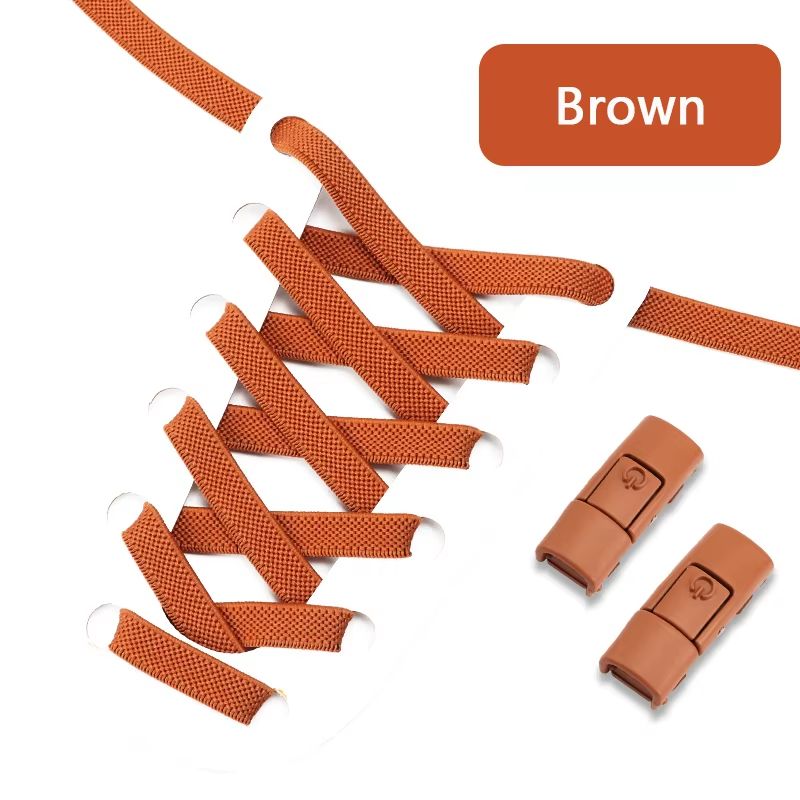 No Tie Press Lock Elastic Shoelaces 8mm Widened Flat Laces For Sneakers 18