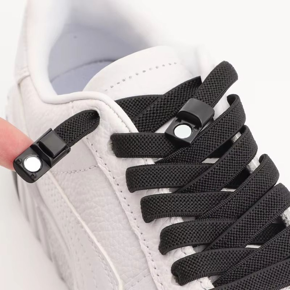Magnetic NoTie Flat Elastic Shoelaces With Clip Stretch Sneaker Laces For Men Women And Kids 1