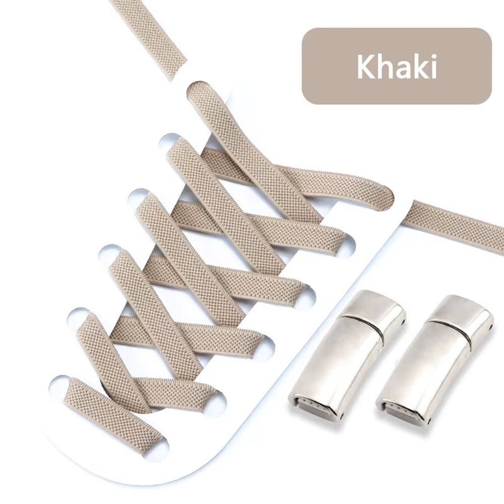 Magnetic NoTie Flat Elastic Shoelaces With Clip Stretch Sneaker Laces For Men Women And Kids 18