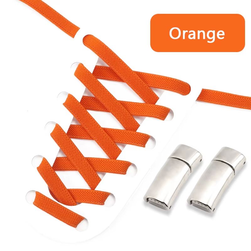 Magnetic NoTie Flat Elastic Shoelaces With Clip Stretch Sneaker Laces For Men Women And Kids 24
