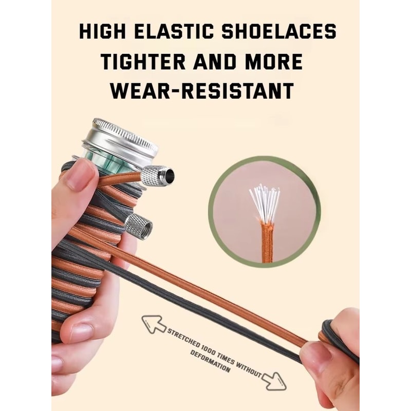 Round Elastic NoTie Shoelaces For Sneakers And Tennis Shoes Kids And Adult 2