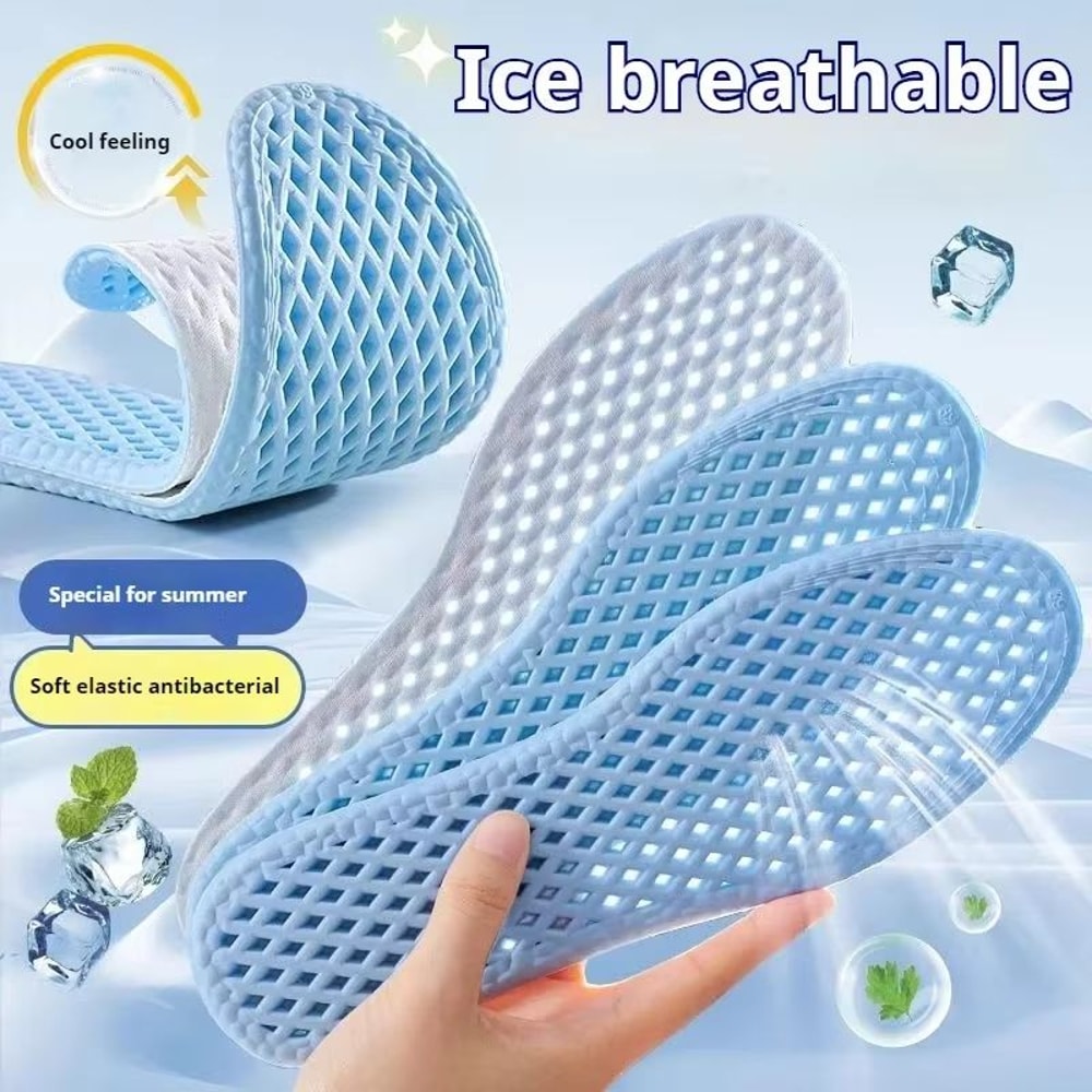 3Pair Summer Cooling Breathable Memory Foam Insoles With Shock Absorption 1