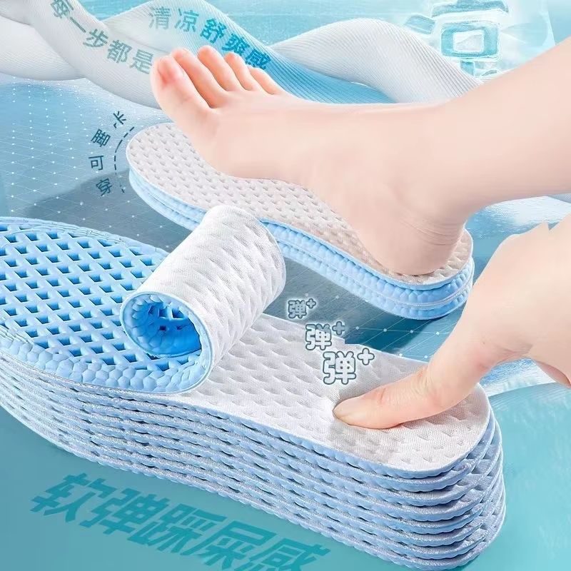 3Pair Summer Cooling Breathable Memory Foam Insoles With Shock Absorption 5
