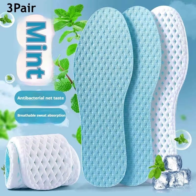 3Pair Summer Cooling Breathable Memory Foam Insoles With Shock Absorption 6