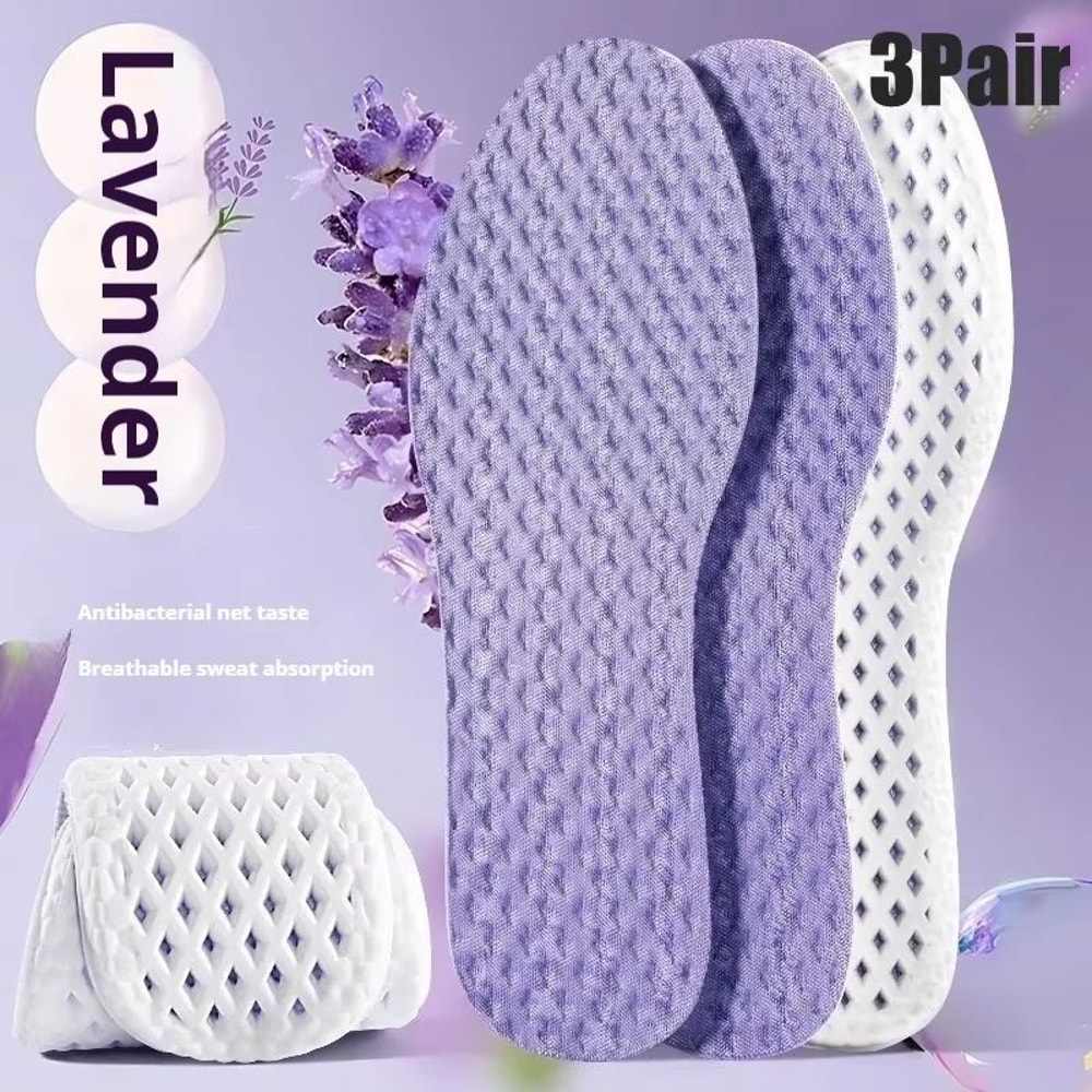 3Pair Summer Cooling Breathable Memory Foam Insoles With Shock Absorption 7