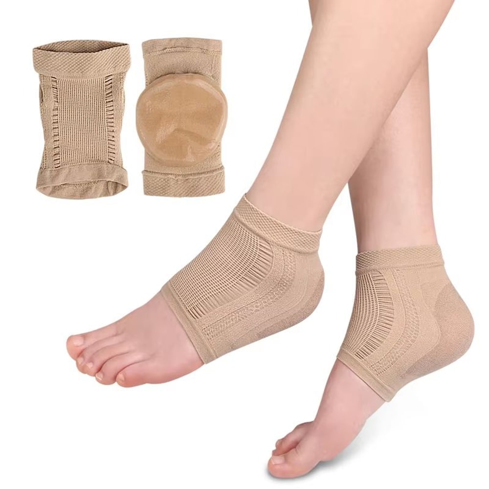 Mesh Gel Silicone Heel Socks And Protector Pads For Moisturizing And AntiWear Foot Care 0