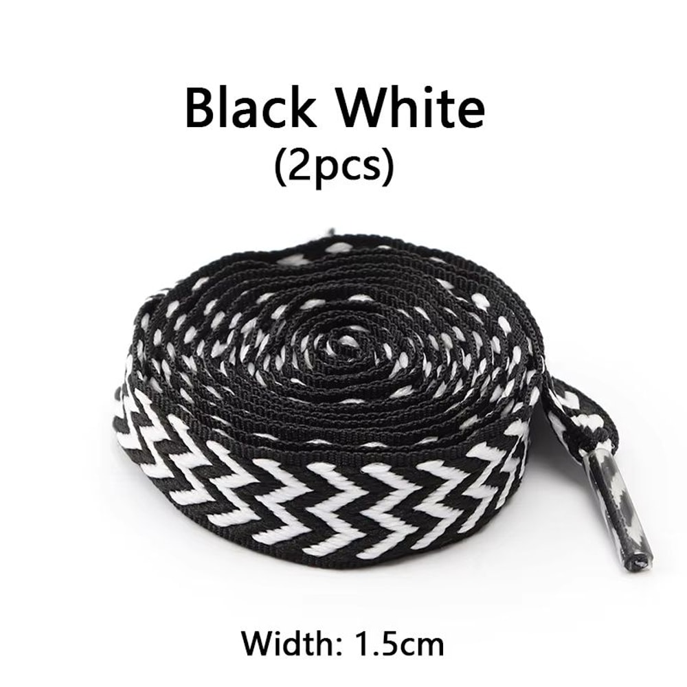 Flat Wavy Bread Style Shoelaces For Sneakers 059in 079in 118in Trend Shoe Lace Ropes 10