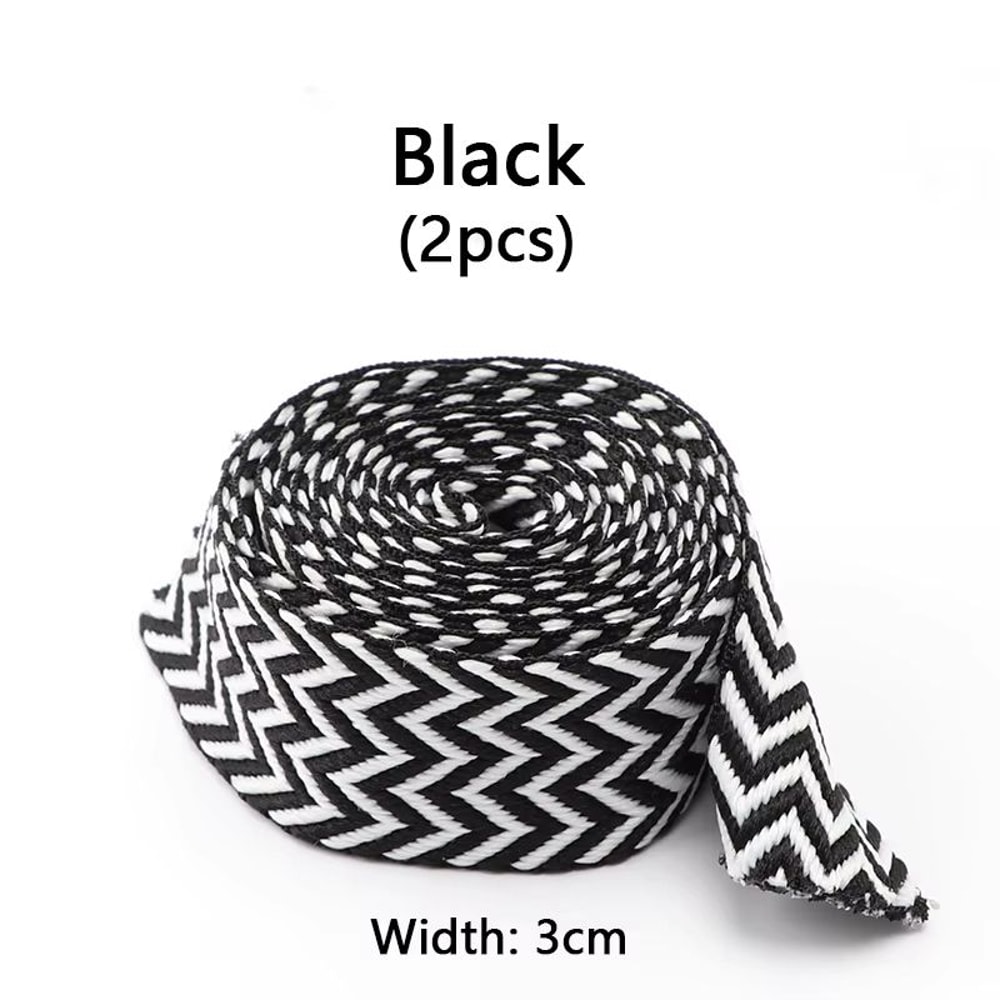 Flat Wavy Bread Style Shoelaces For Sneakers 059in 079in 118in Trend Shoe Lace Ropes 29