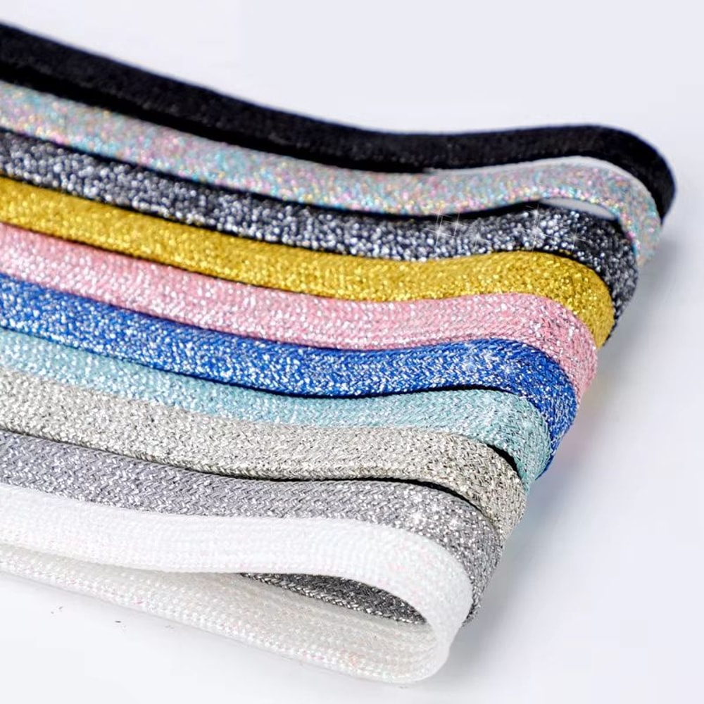 Glitter Shoelaces Shiny Flat Shoe Laces In Gold And Silver 039in Width For Sneakers And Boots 4