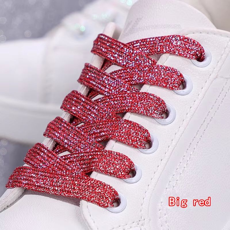 Glitter Shoelaces Shiny Flat Shoe Laces In Gold And Silver 039in Width For Sneakers And Boots 8