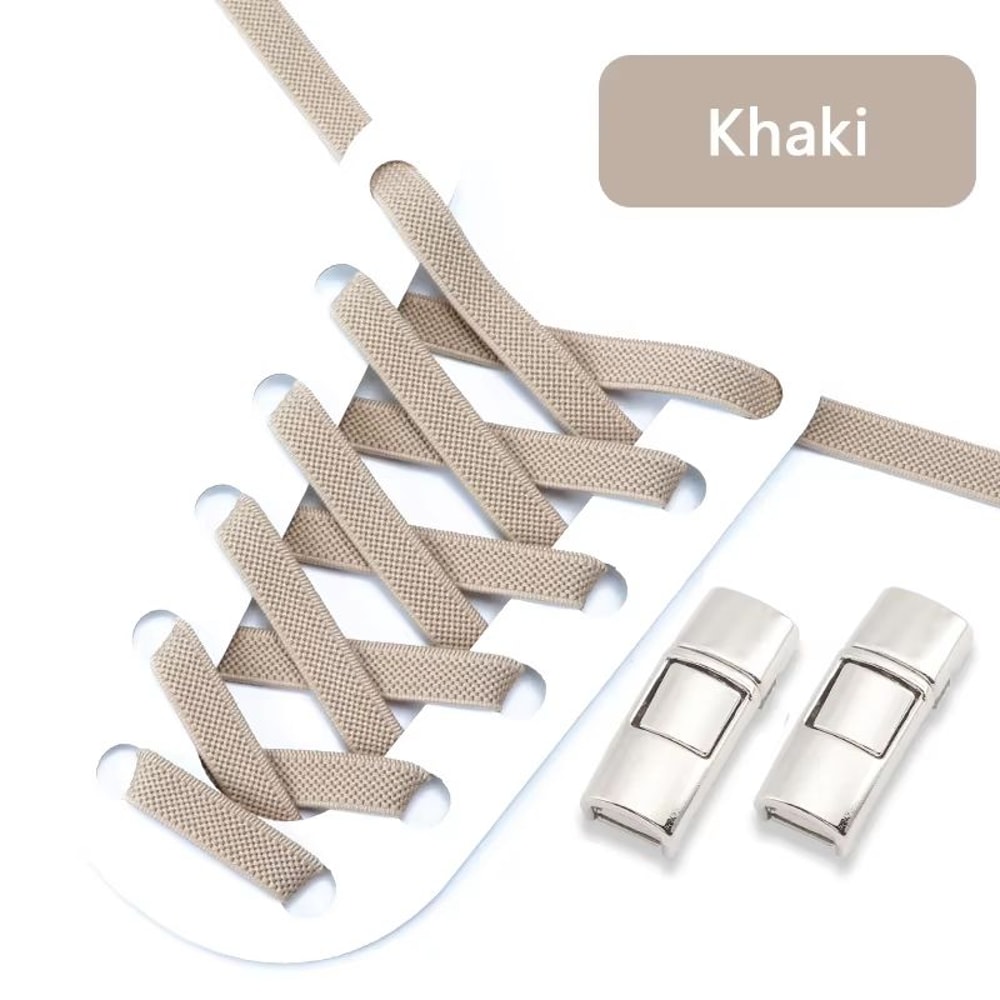 Elastic Press Lock NoTie Shoelaces 031in Wide For Sneakers Kids And Adults 18