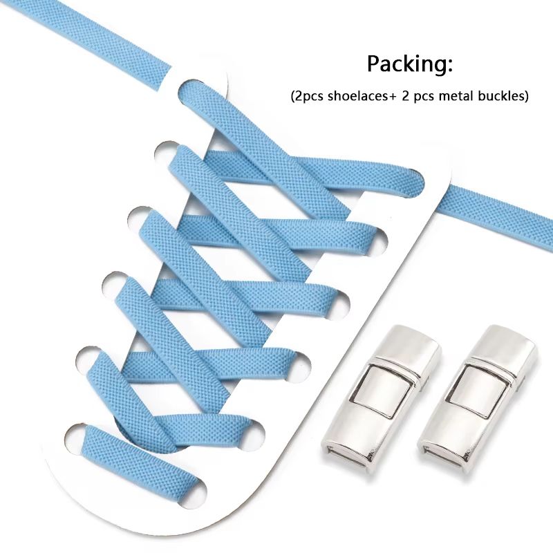 Elastic Press Lock NoTie Shoelaces 031in Wide For Sneakers Kids And Adults 5