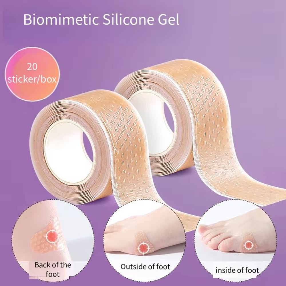 Silicone Gel Heel Stickers Invisible Biomimetic Heel Protector For Foot Care 0