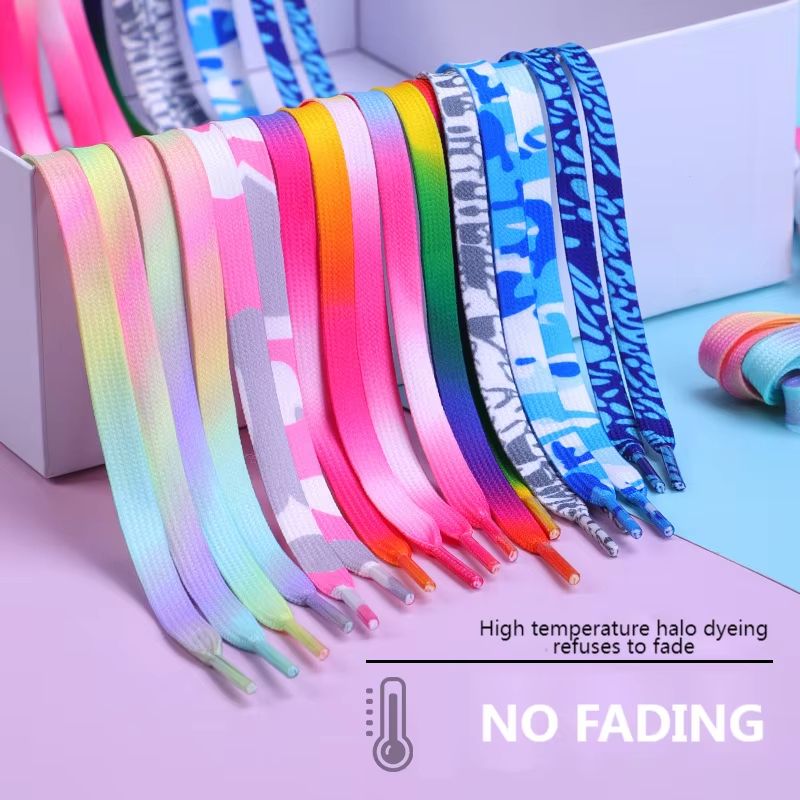 Rainbow Gradient Flat Shoelaces For Casual Canvas Shoes Unisex 3