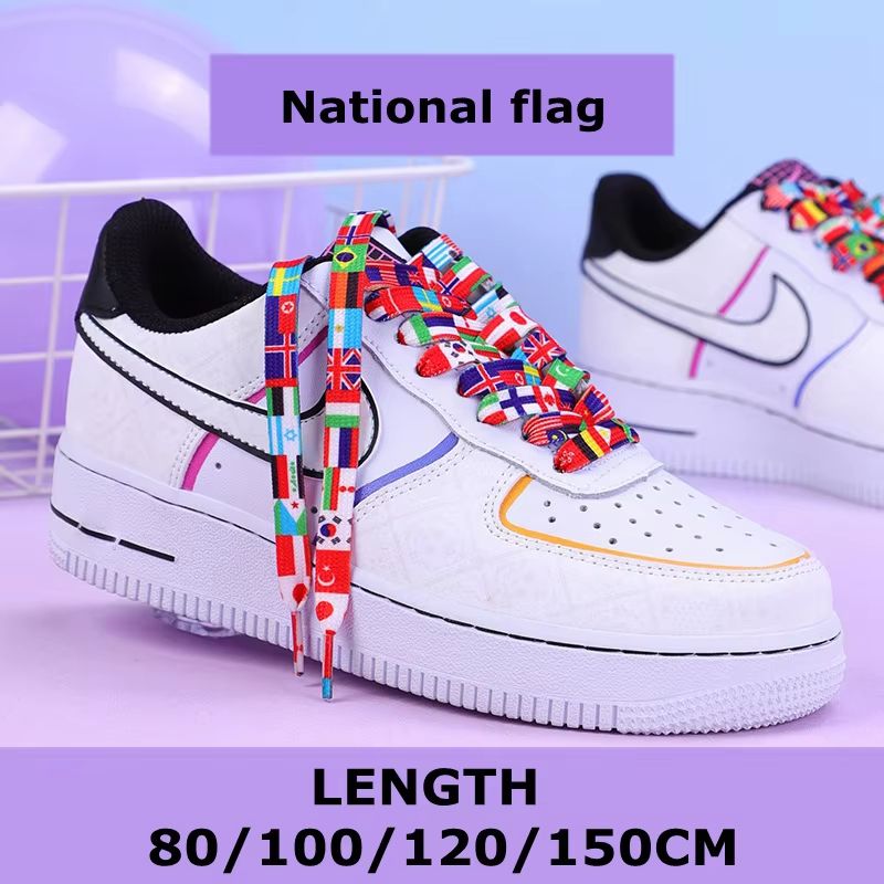 Rainbow Gradient Flat Shoelaces For Casual Canvas Shoes Unisex 12
