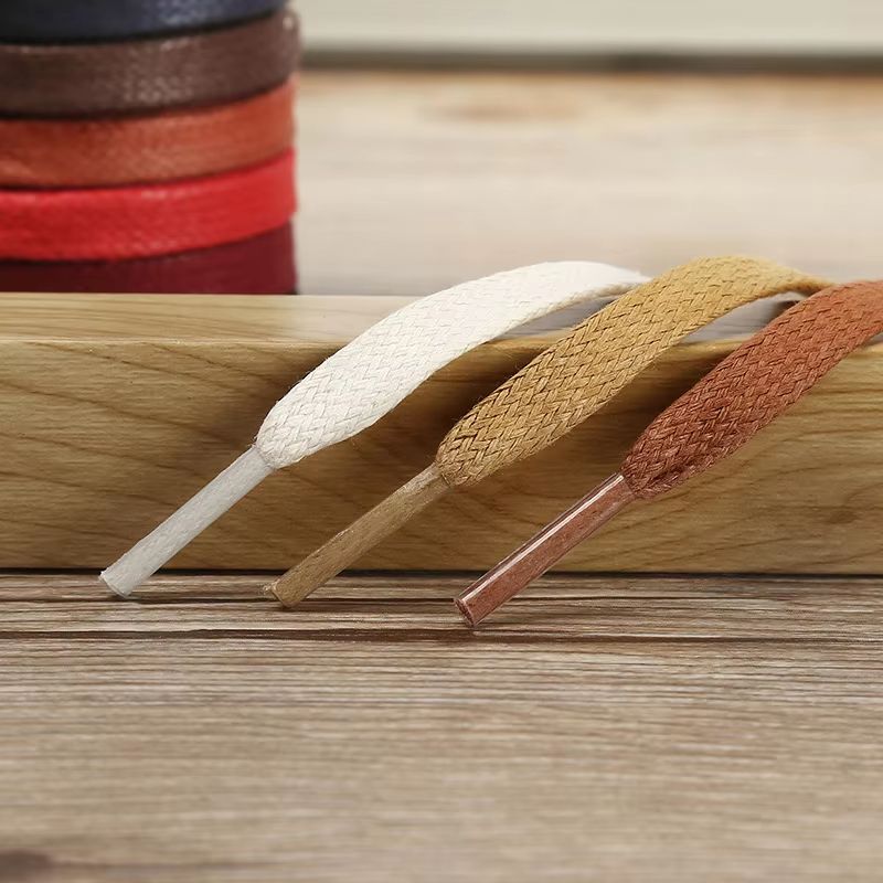 Fashion Flat Waxed Cotton Shoelaces For Boots And Casual Sneakers Unisex 1