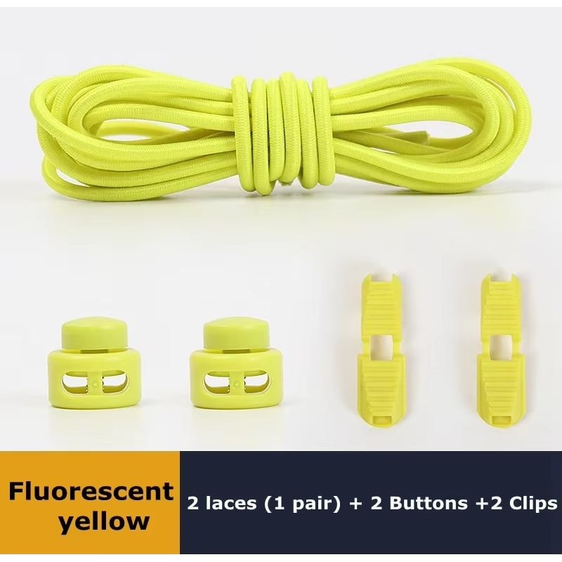No Tie Round Spring Lock Elastic Shoelaces For Quick Wear All Shoes 8