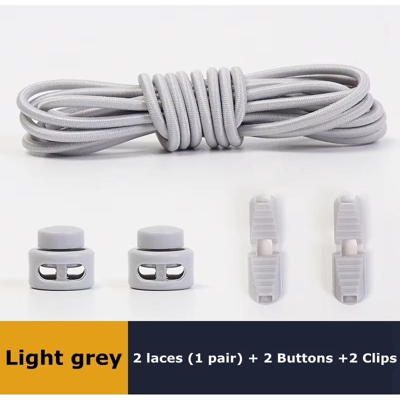 No Tie Round Spring Lock Elastic Shoelaces For Quick Wear All Shoes 9