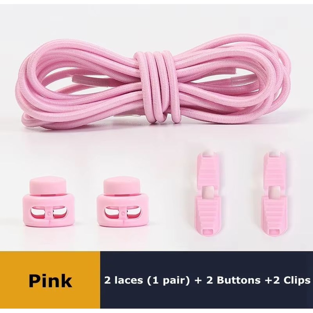 No Tie Round Spring Lock Elastic Shoelaces For Quick Wear All Shoes 11