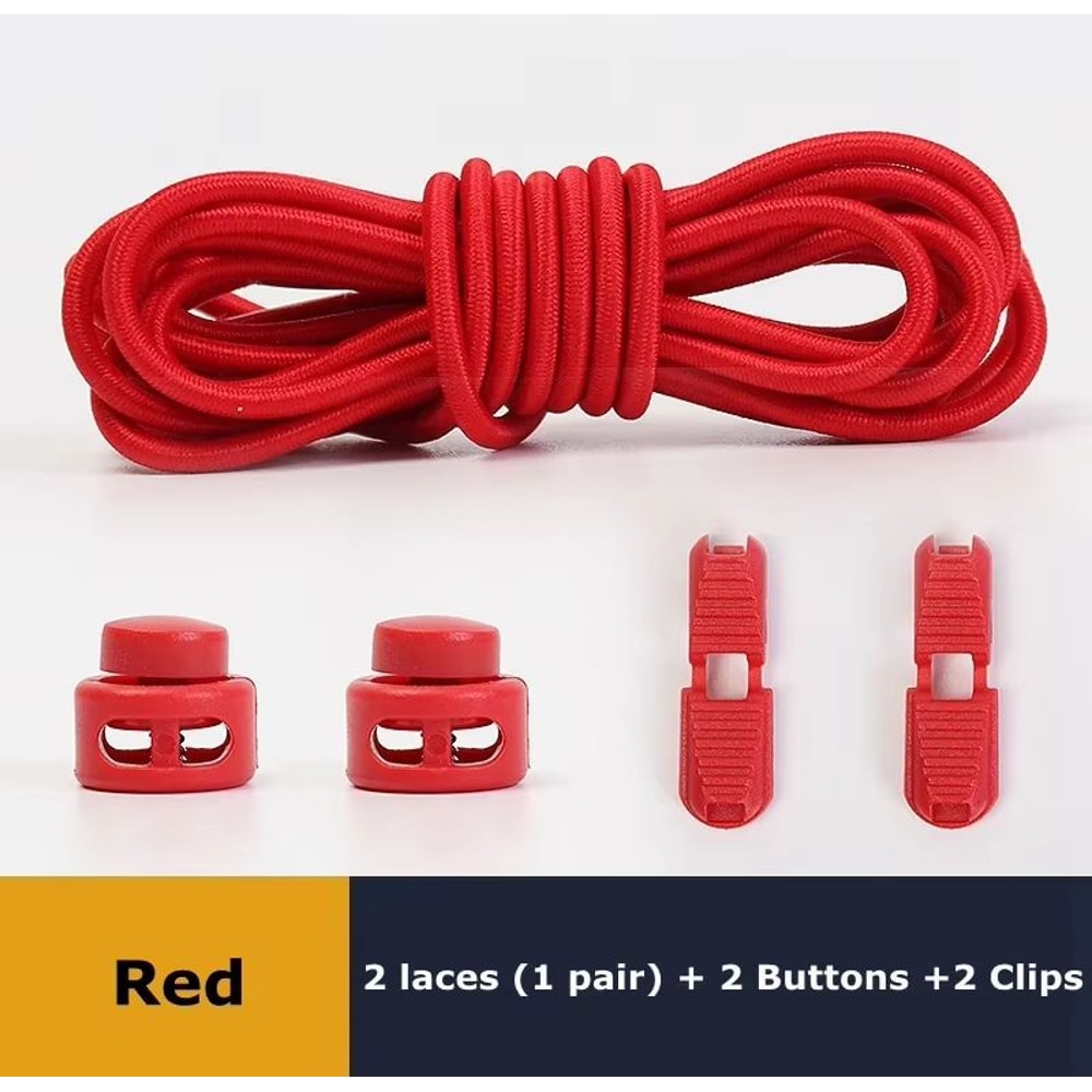 No Tie Round Spring Lock Elastic Shoelaces For Quick Wear All Shoes 13