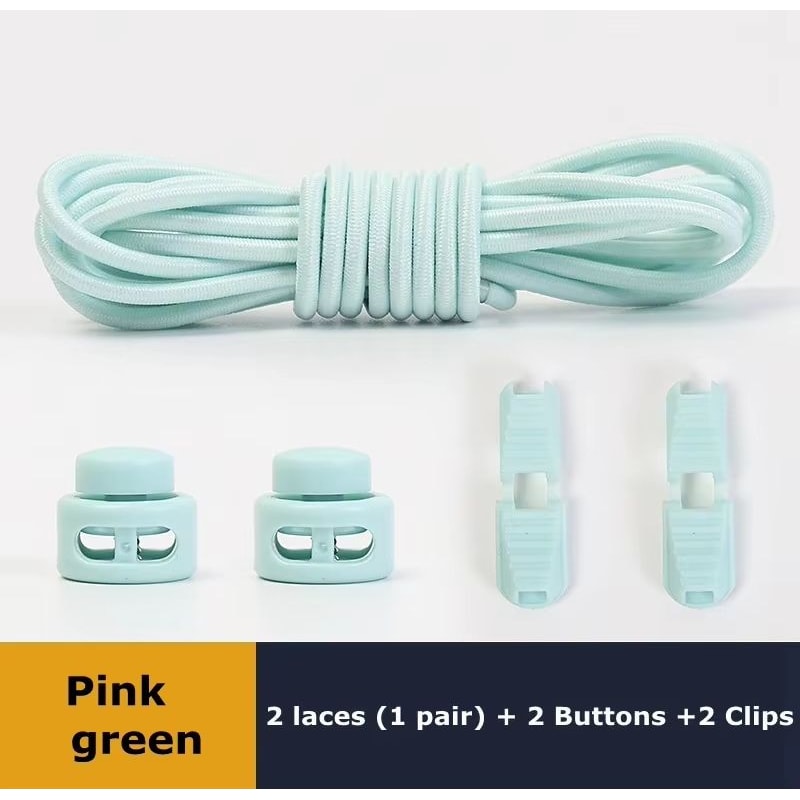 No Tie Round Spring Lock Elastic Shoelaces For Quick Wear All Shoes 14