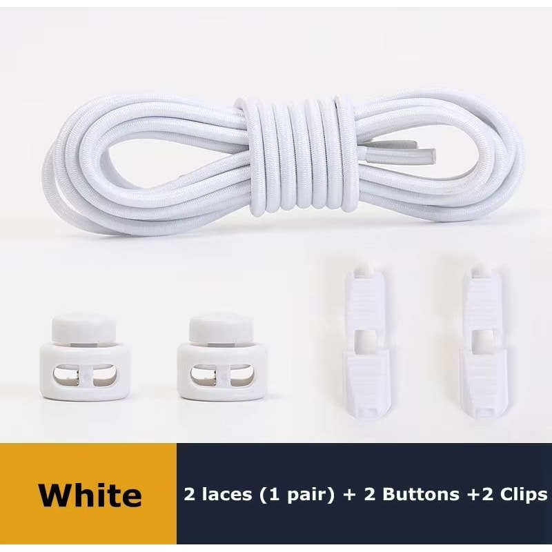 No Tie Round Spring Lock Elastic Shoelaces For Quick Wear All Shoes 15