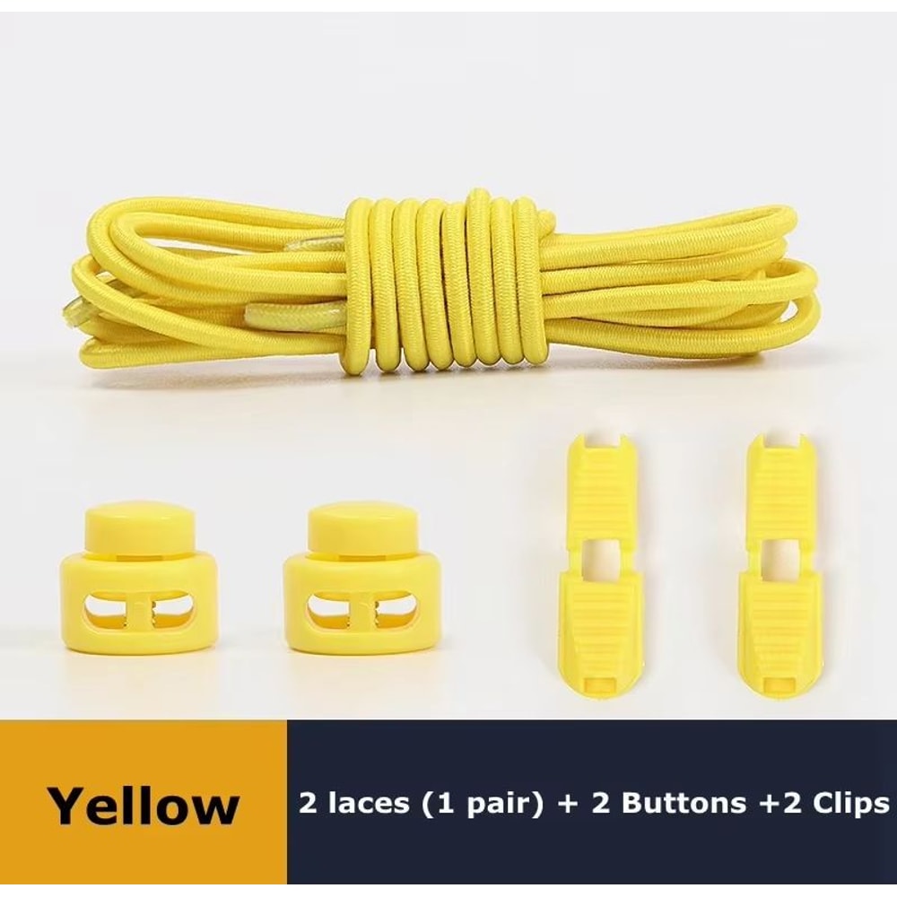 No Tie Round Spring Lock Elastic Shoelaces For Quick Wear All Shoes 16