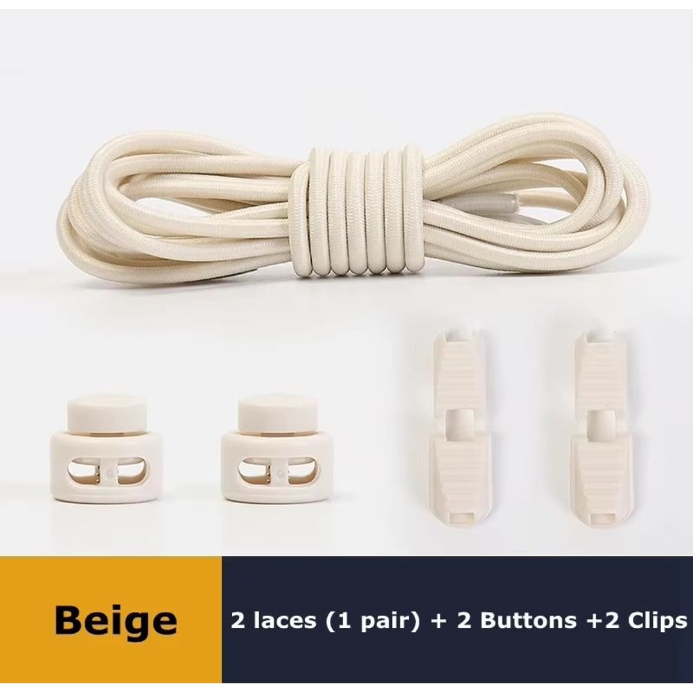 No Tie Round Spring Lock Elastic Shoelaces For Quick Wear All Shoes 17